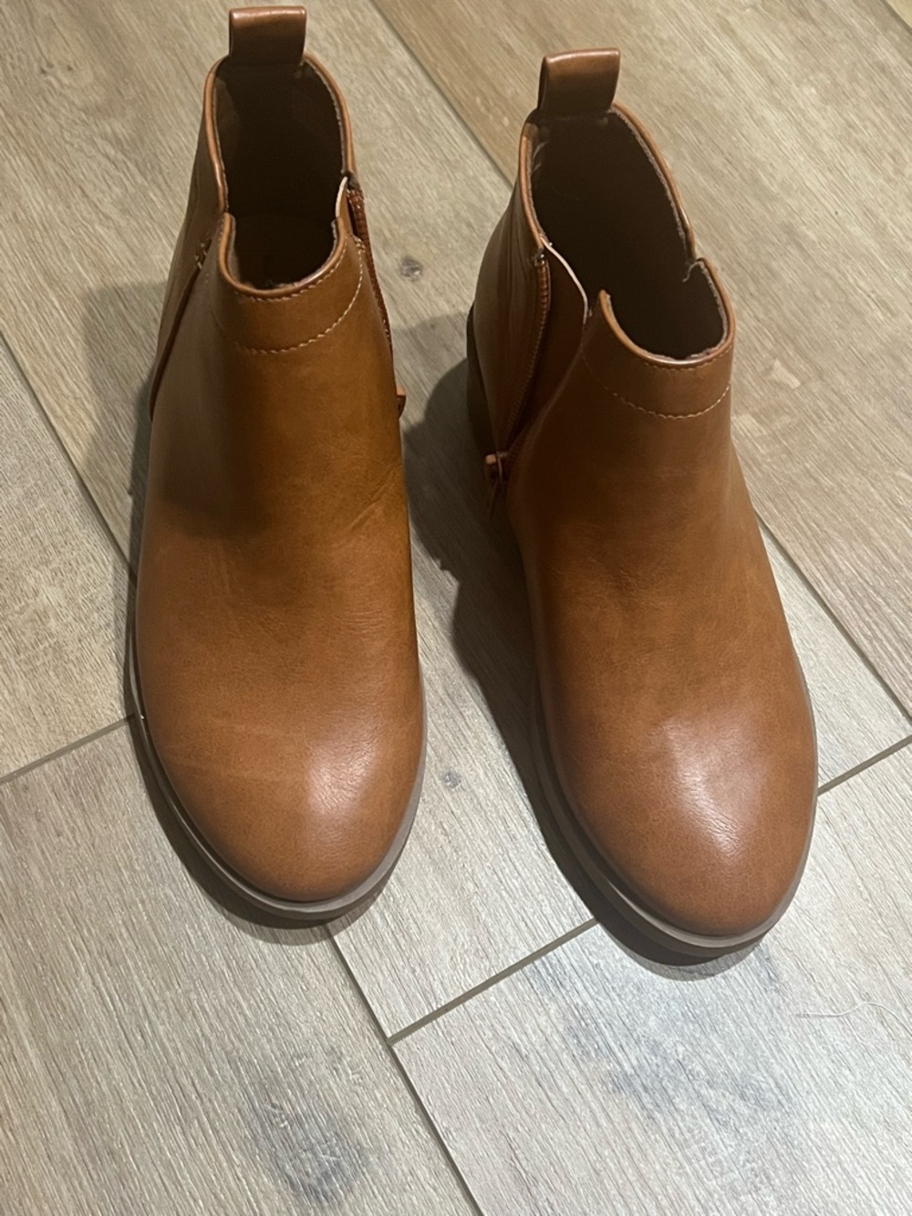 Girls Size 2 Casual Brown Chelsea Ankle Booties Wonder Nation NWOT